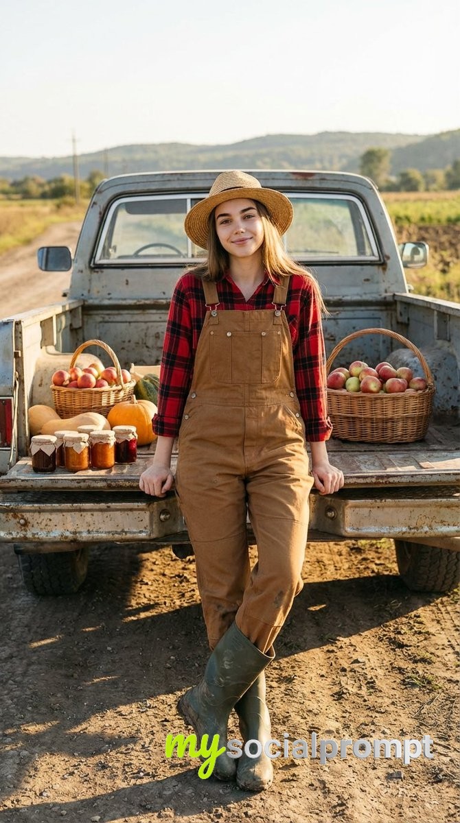 nanobanana prompt: Cinematic Rural Portrait with Natural Lighting & Earthy Tones