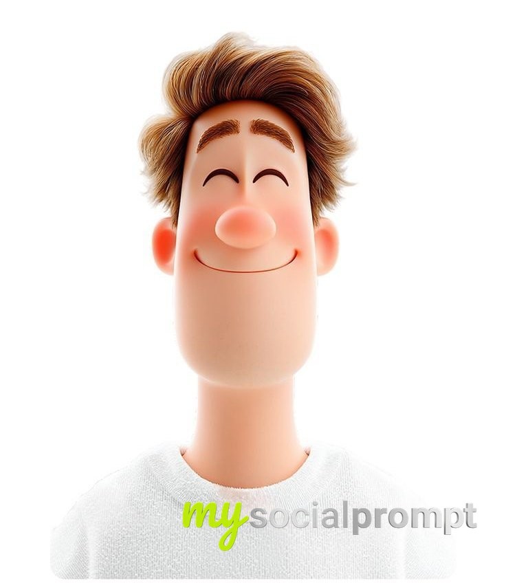 nanobanana prompt: 3D Pixar-Style Happy Avatar, No Neck, White Background