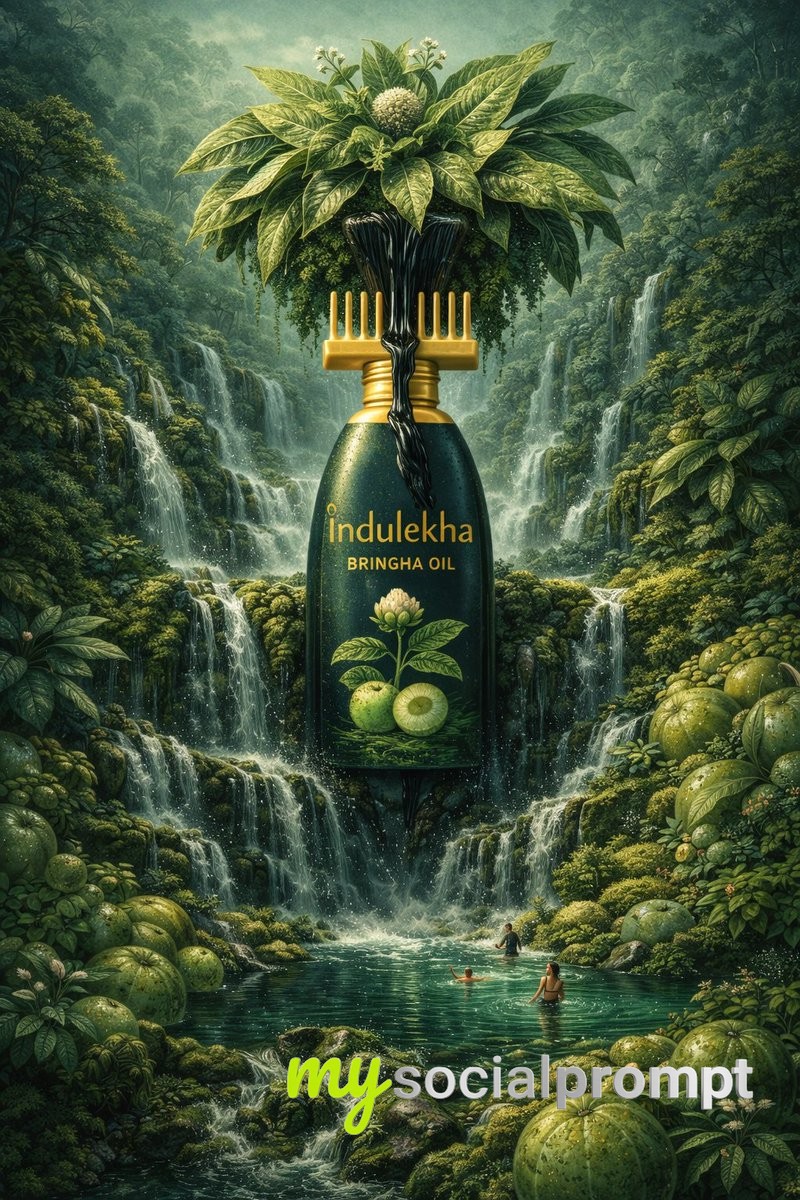 nanobanana prompt: Surreal Commercial Illustration with Cinematic Lighting & Hyper-realism 4