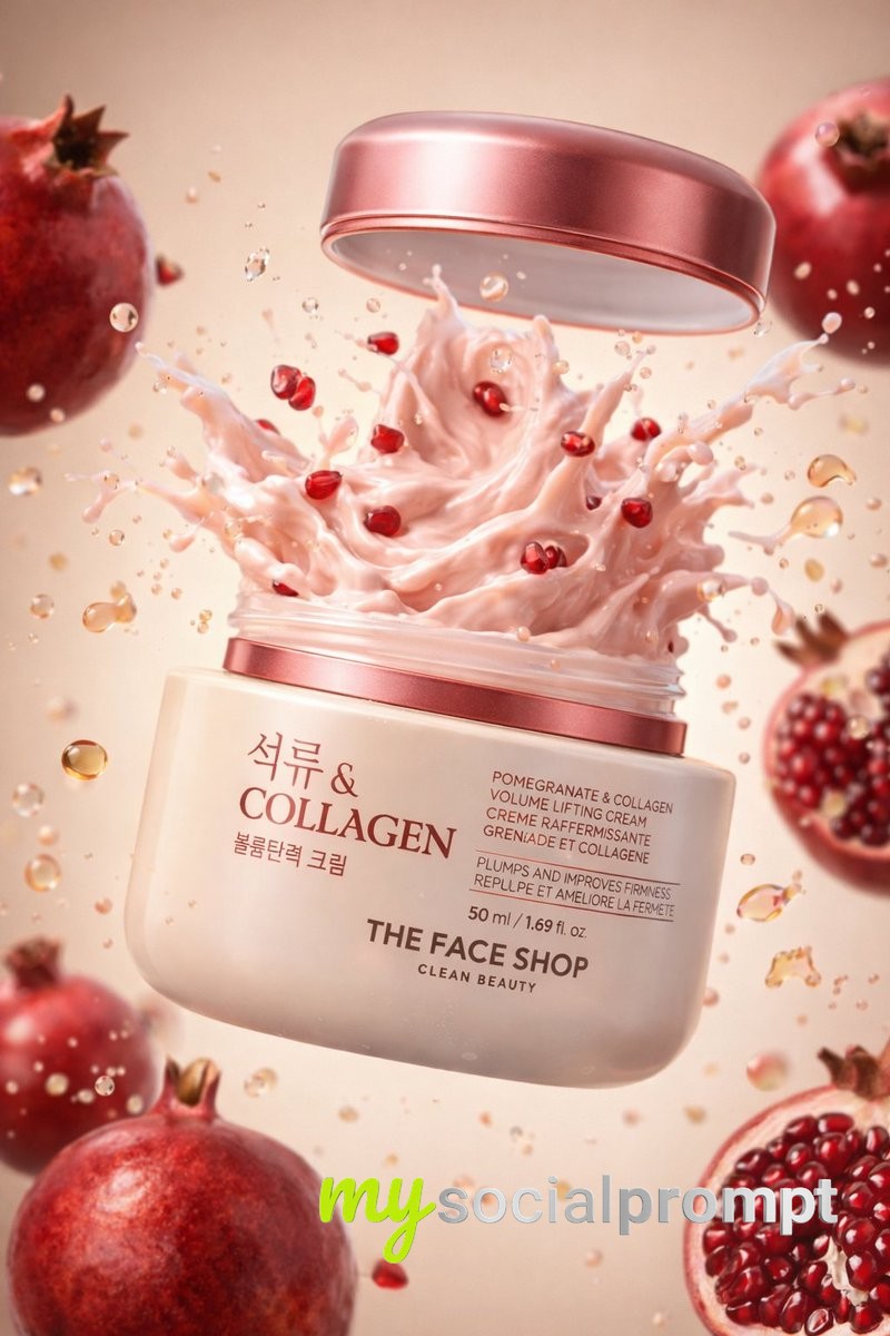 nanobanana prompt: Hyperrealistic Skincare Explosion with Cinematic Lighting 4