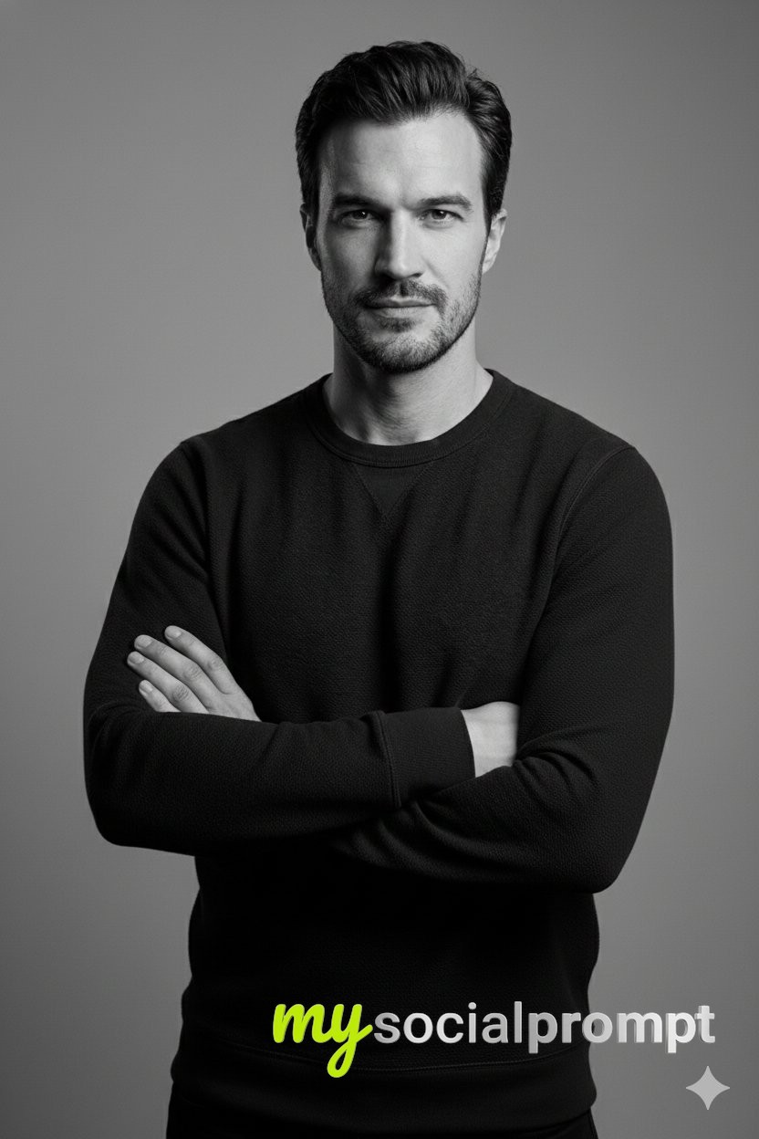 nanobanana prompt: Monochrome Studio Portrait with Cinematic Lighting 3