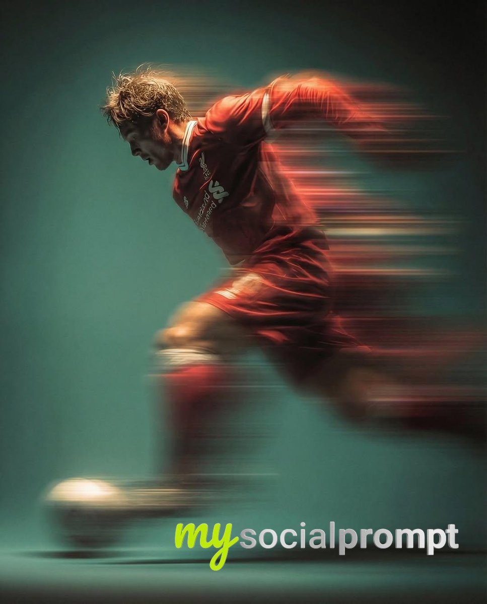 nanobanana prompt: Cinematic Soccer Motion with Dynamic Lighting & Gradient Backdrop