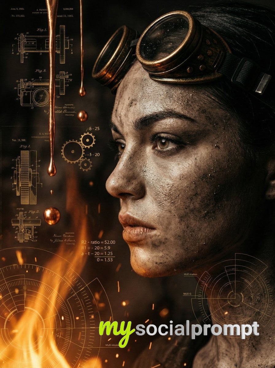 nanobanana prompt: Steampunk Aviator Portrait – Cinematic Low-Key Amber Lighting