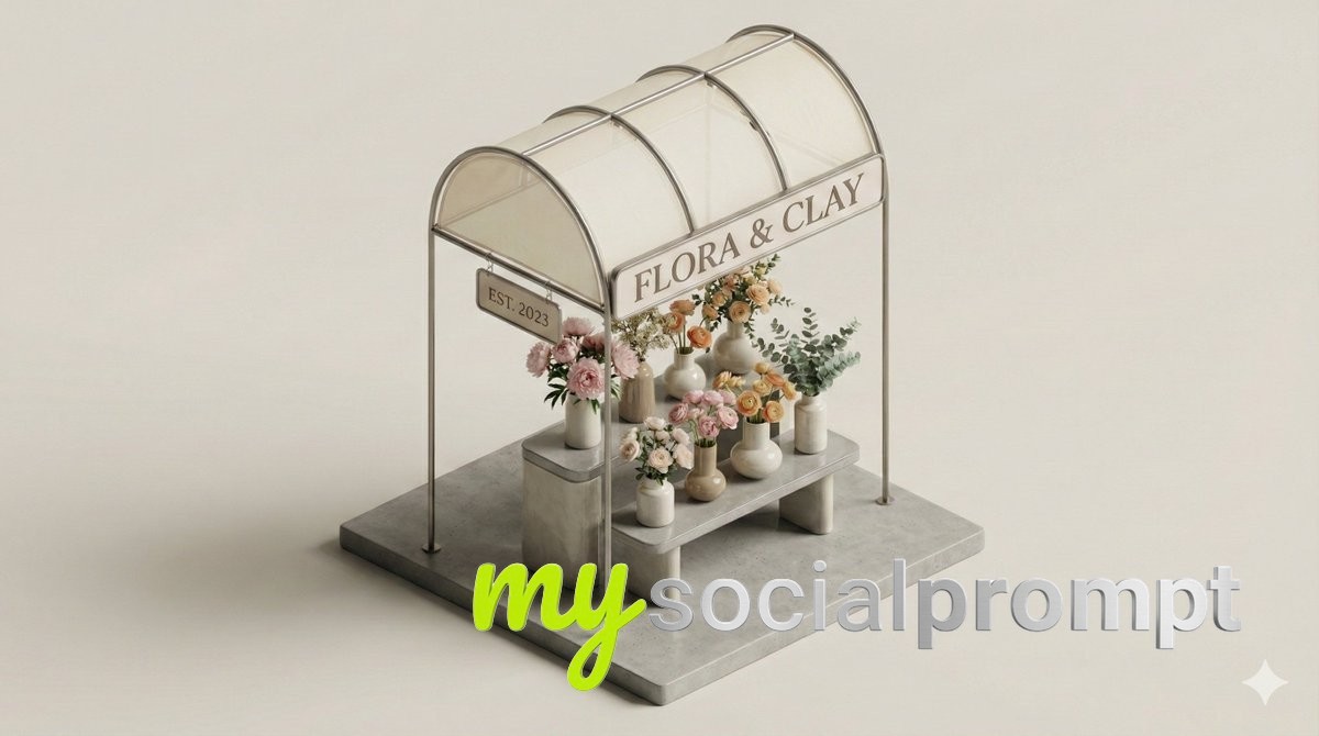 nanobanana prompt: Isometric Diorama of Urban Retail with Minimalist Composition 2