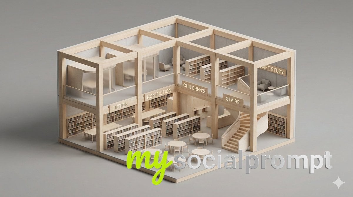 nanobanana prompt: Isometric Minimalist Building Diorama – Architectural Cutaway Model 2