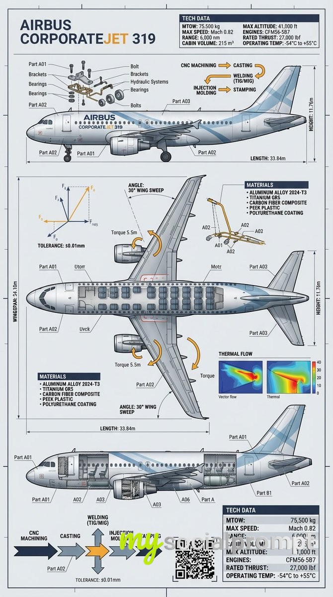 nanobanana prompt: Industrial Engineering Infographic with Technical Rendering & Blueprint Elements