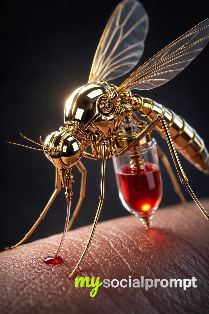 nanobanana prompt: Hyper-Realistic Mechanical & Jeweled Insects Macro Photography 2