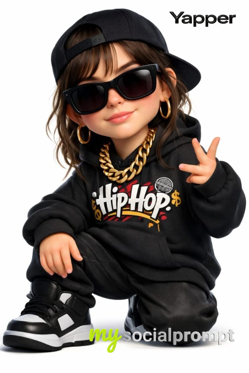 nanobanana prompt: 3D Pixar-style Rap Character with Cinematic Lighting and Oversized Fashion