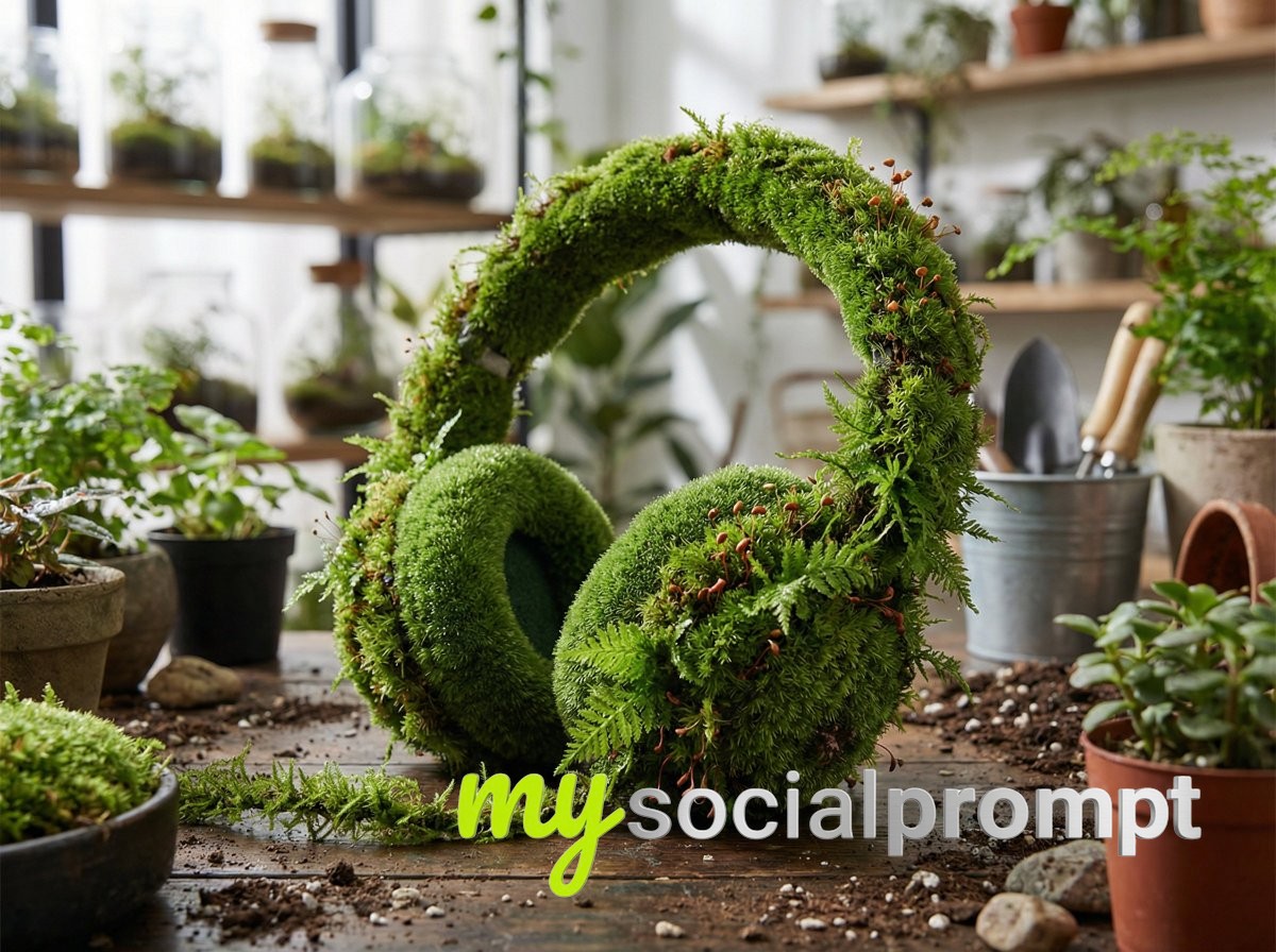 nanobanana prompt: Biophilic Product Photography with Living Moss Textures 4