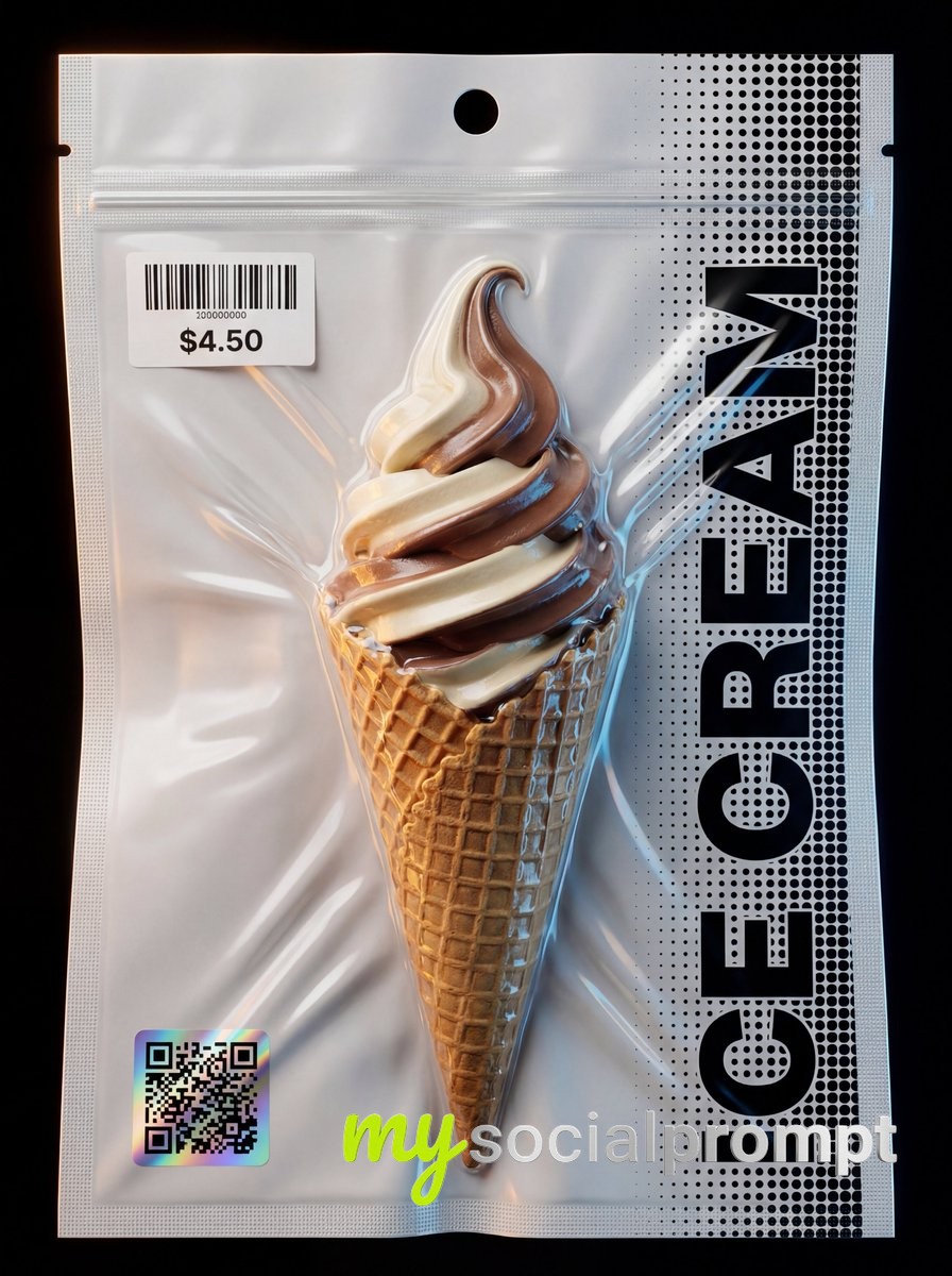 nanobanana prompt: Hyper-realistic Vacuum Packaging with Cinematic Rim Lighting 3