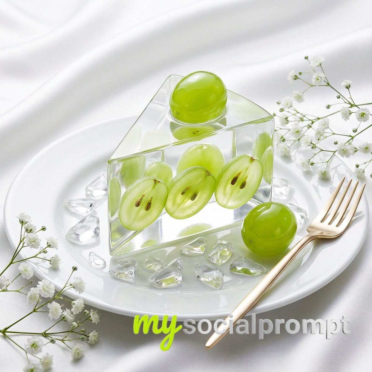 nanobanana prompt: Crystal Glass Cake Still Life with Hyper-realistic Luxury Editorial Lighting 2