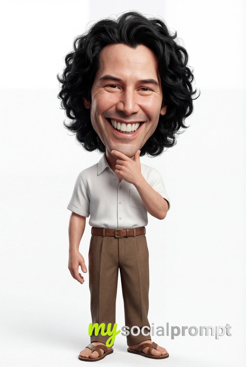 nanobanana prompt: Semi-Realistic 3D Caricature with Exaggerated Features and Casual Pose 2