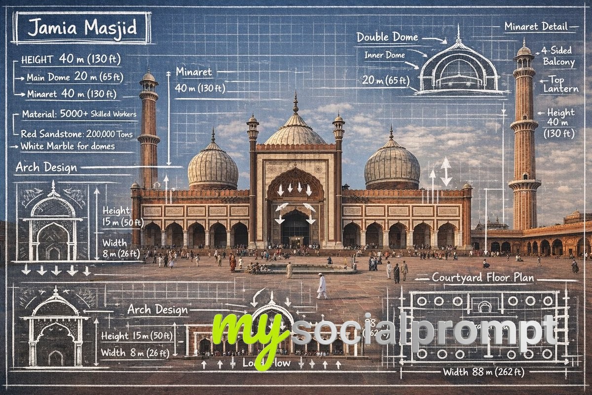 nanobanana prompt: Architectural Infographic with Blueprint Annotations 2