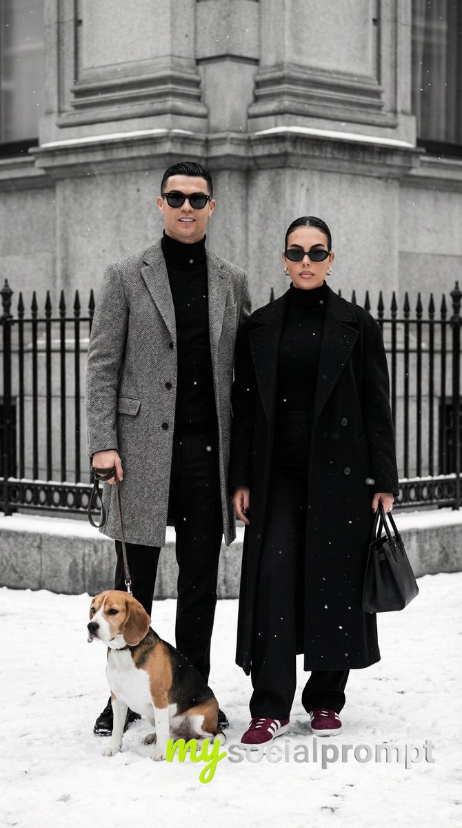 nanobanana prompt: Urban Winter Portrait with Cinematic Lighting & Minimalist Aesthetics 2
