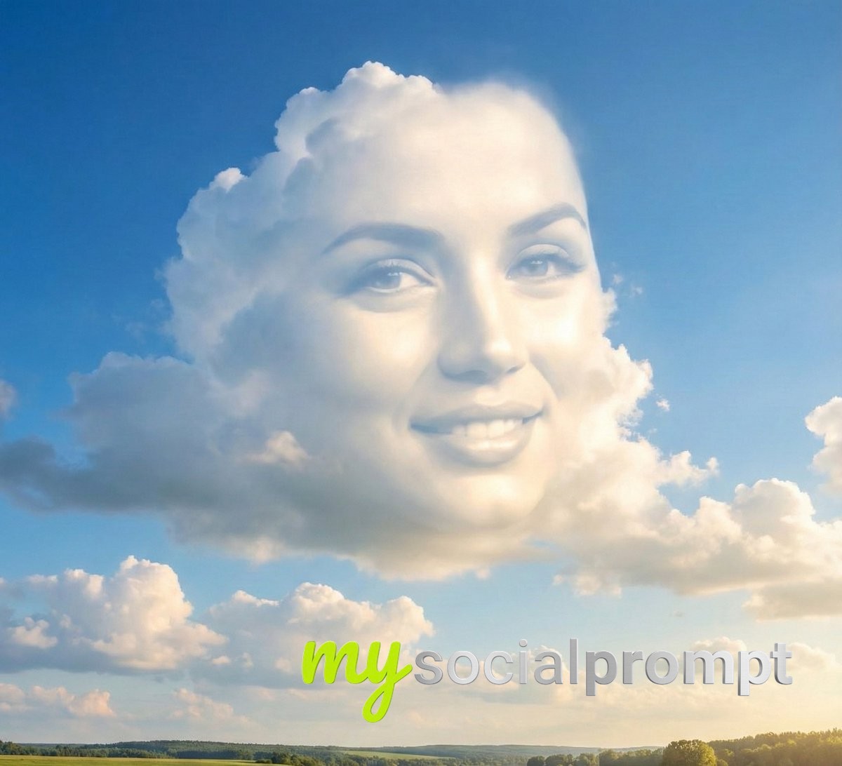 nanobanana prompt: Ultra-realistic sky scene with cloud silhouette of [PERSON] over landscape 3