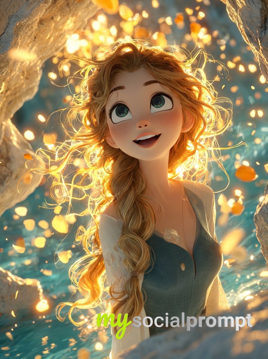 nanobanana prompt: Cinematic 3D Fantasy Girl with Volumetric Lighting & Pastel Palette