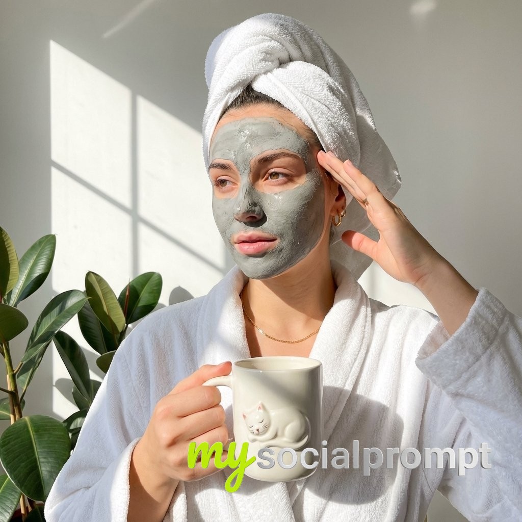 nanobanana prompt: Minimalist Self-Care Portrait with Cinematic Natural Lighting
