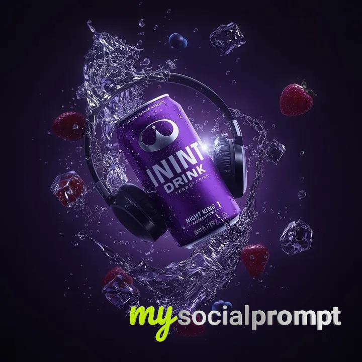 nanobanana prompt: Cinematic Product Photography – Floating Energy Drink with Headphones 2