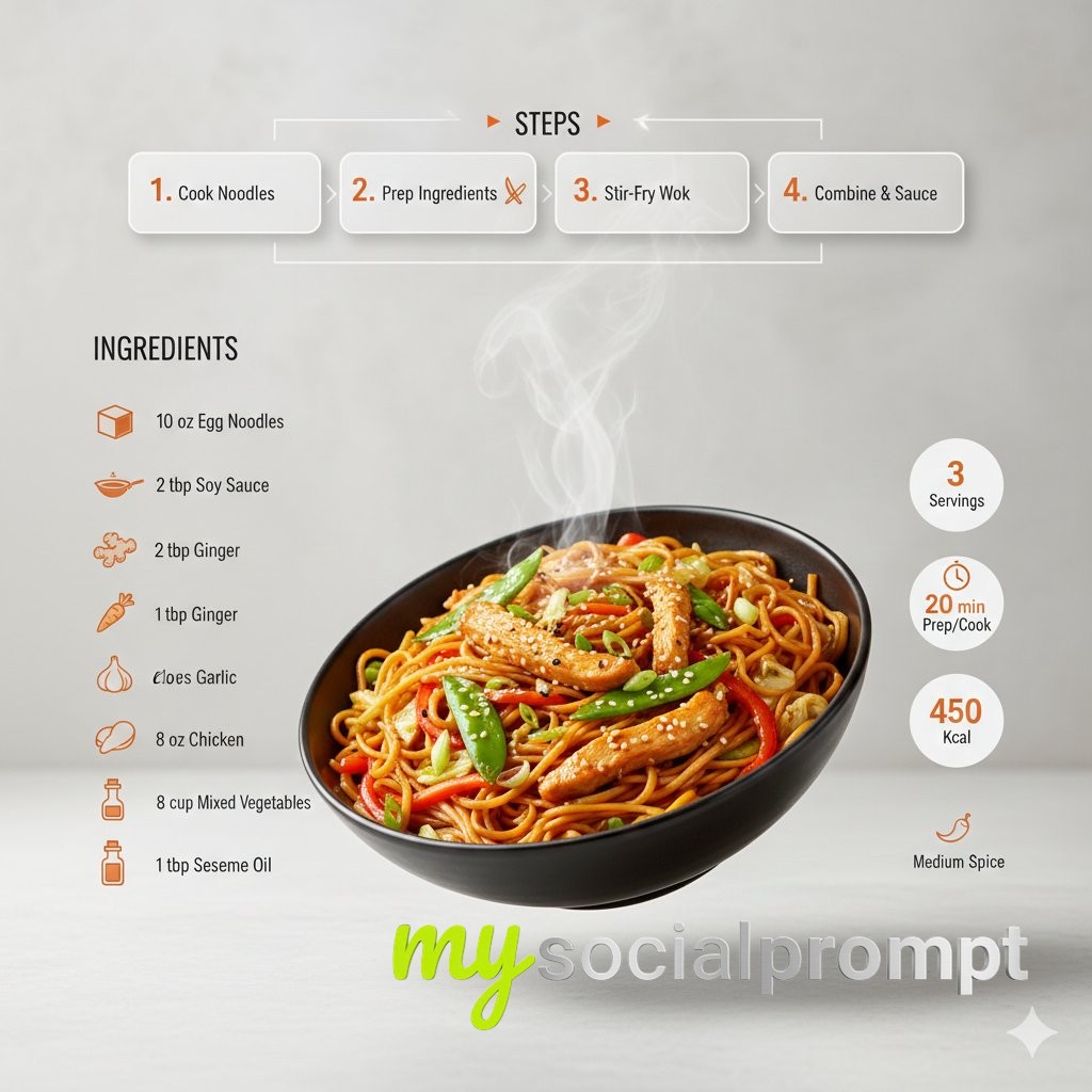 nanobanana prompt: Modern Recipe Infographic with Dynamic Editorial Layout