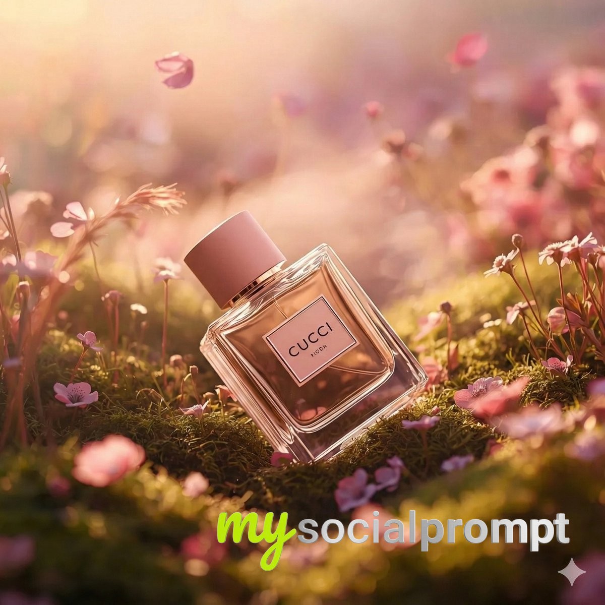 nanobanana prompt: Hyper-realistic Luxury Perfume in Fantasy Meadow 3