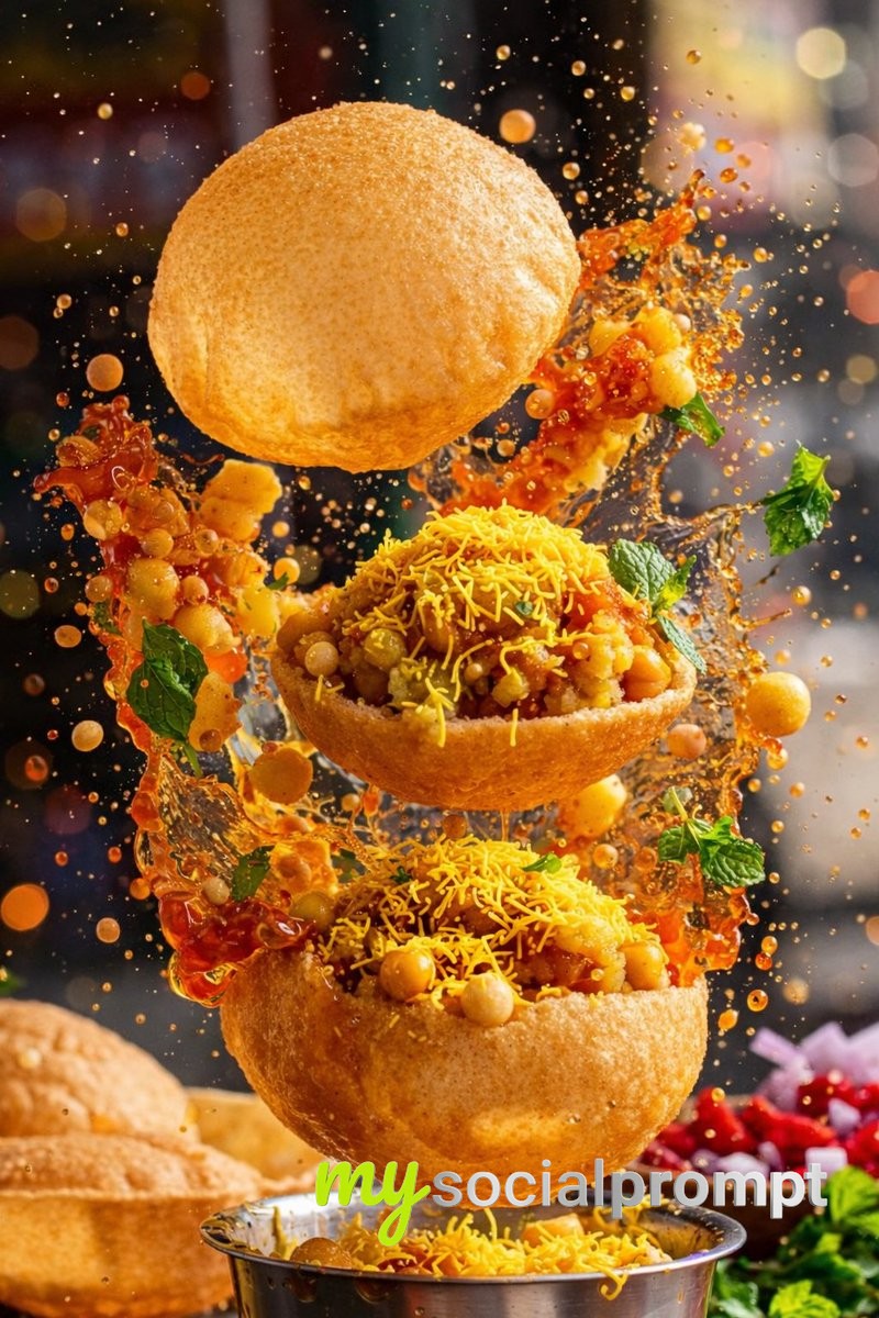 nanobanana prompt: Cinematic Food Photography with Suspended Motion