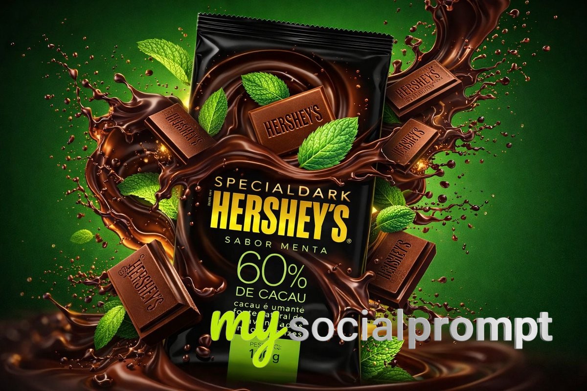 nanobanana prompt: Hyperrealistic Commercial CGI of Mint Chocolate Packaging 2