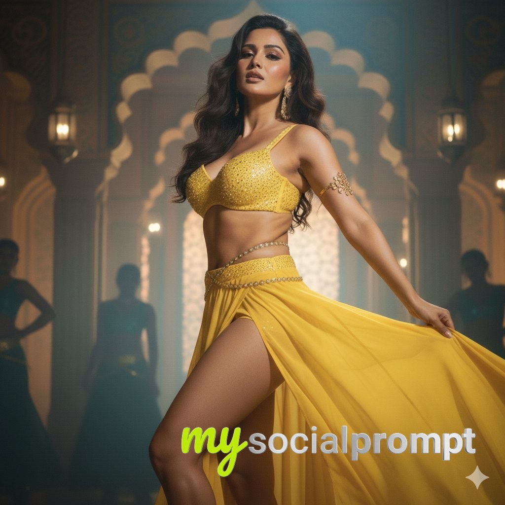 nanobanana prompt: Bollywood Glamour Portrait in Cinematic Golden Hour Lighting 4