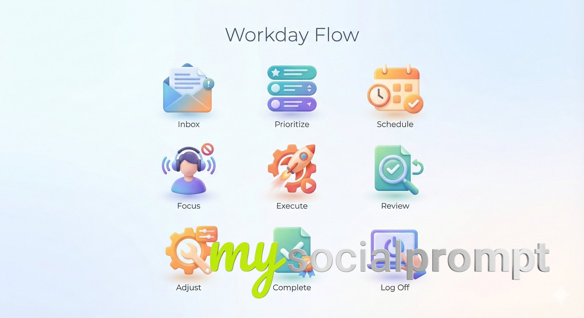 nanobanana prompt: Minimalist 3D Iconography for Process Visualization 3