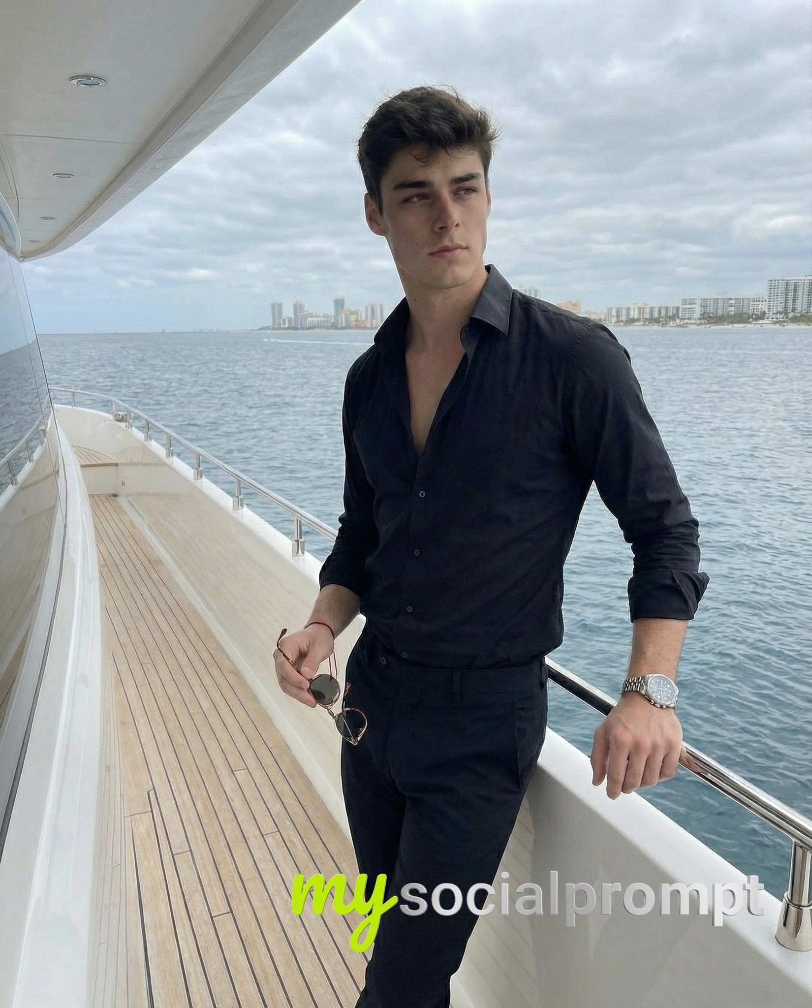 nanobanana prompt: Modern Lifestyle Portrait with Seascape Composition 2