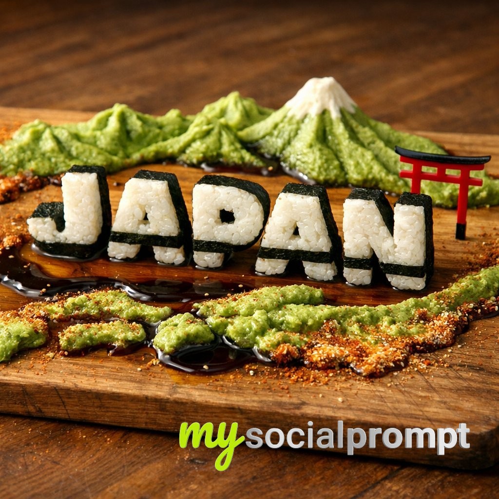 nanobanana prompt: Japanese Charcuterie Sculpture with Cinematic Tabletop Lighting 2