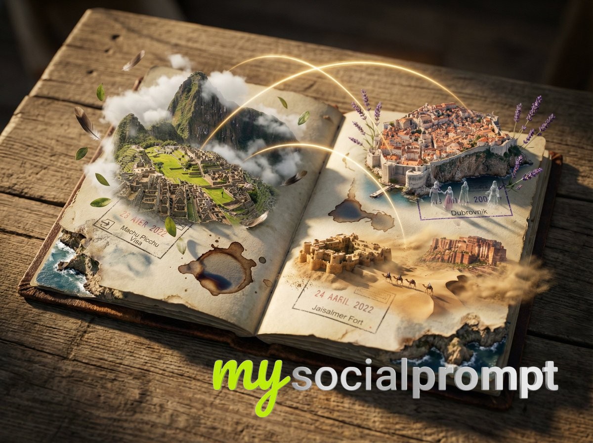 nanobanana prompt: Epic 3D Passport Scene with Cinematic Lighting and Hyper-realism 4