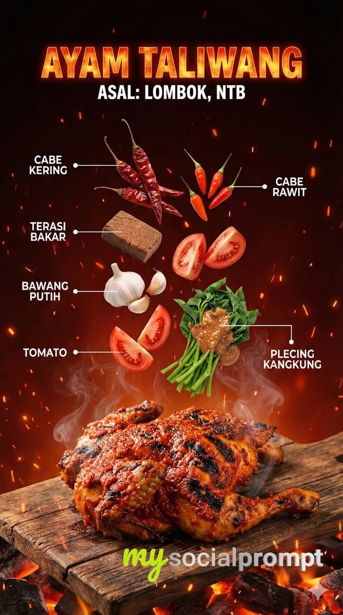 nanobanana prompt: Hyper-realistic Indonesian Food Infographic with Cinematic Lighting 2