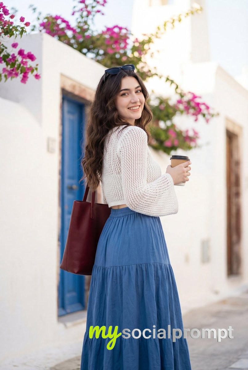 nanobanana prompt: Mediterranean Lifestyle Portrait with Cinematic Lighting & Bohemian Style
