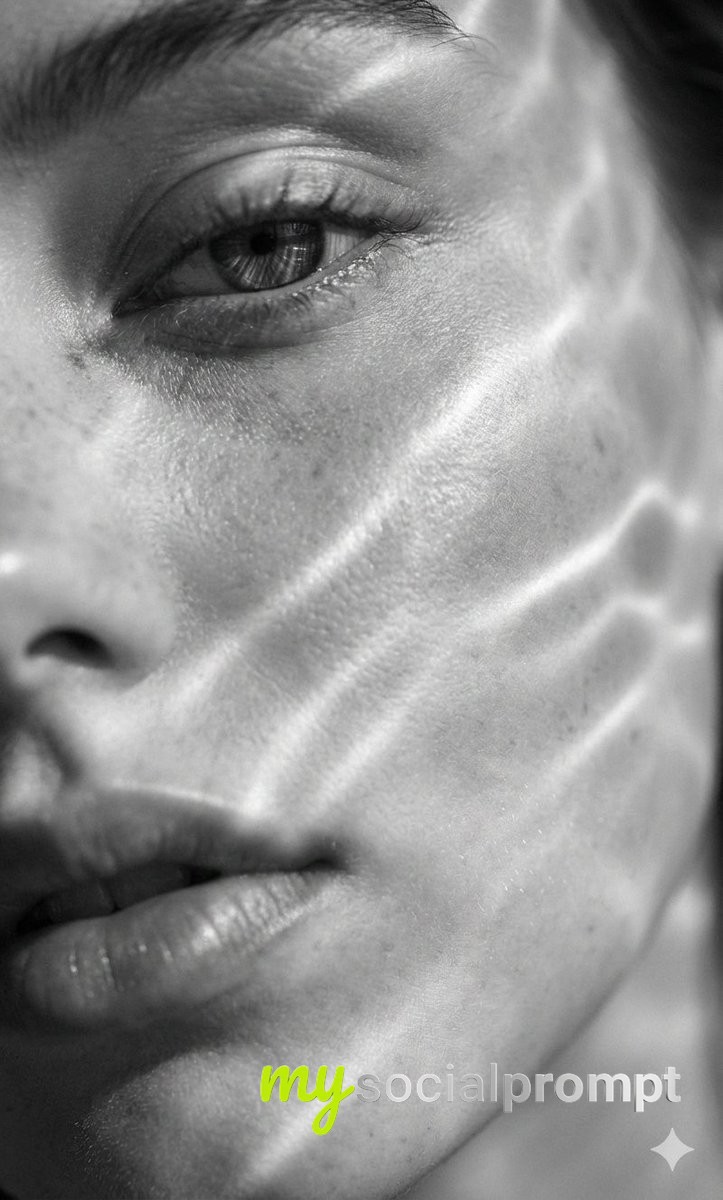nanobanana prompt: Hyperrealistic Monochrome Portrait with Surreal Cinematic Lighting 2