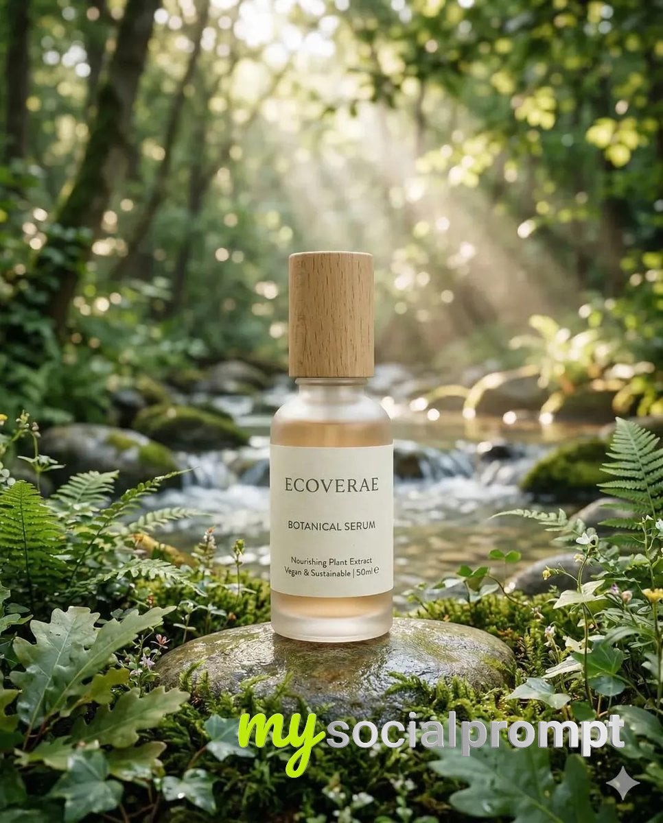 nanobanana prompt: Minimalist Skincare Bottle in Nature, Soft Pastel High-End Photography 2