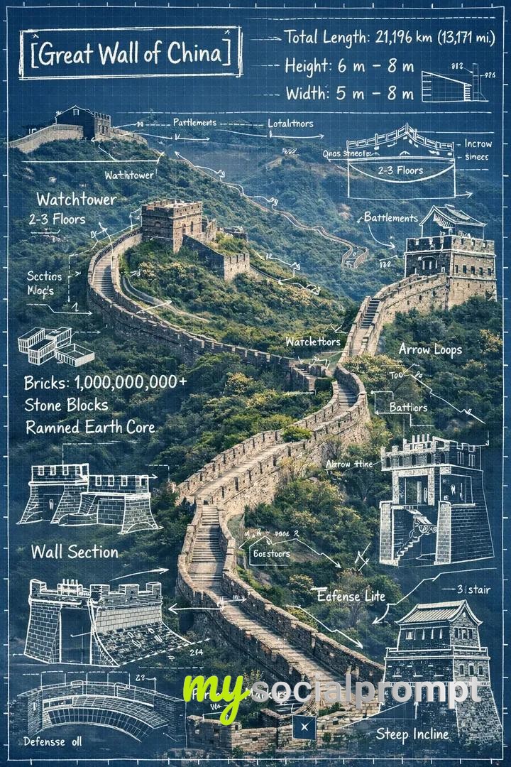nanobanana prompt: Architectural Blueprint Infographic of [LANDMARK] 4