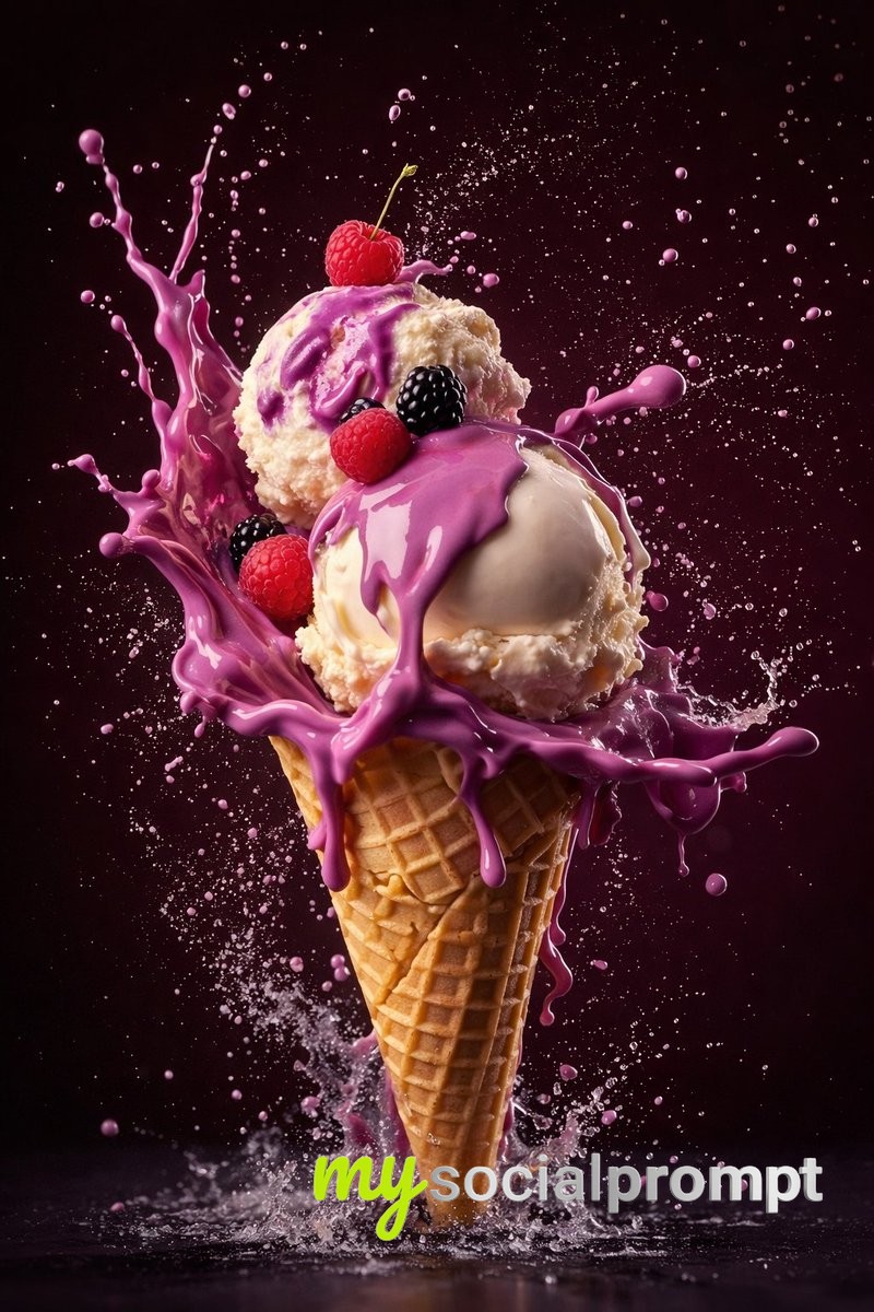 nanobanana prompt: Hyperreal Food Photography with Frozen Motion Dynamics