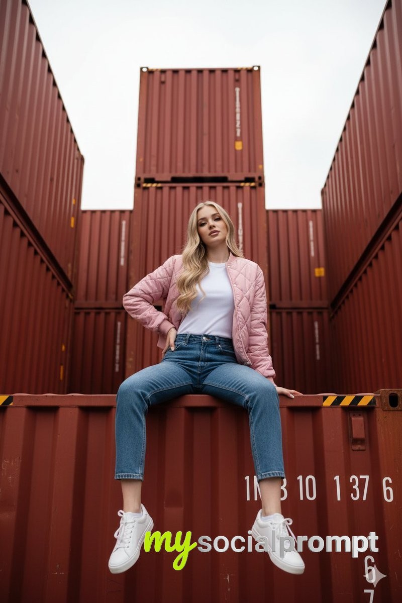nanobanana prompt: Industrial Fashion Portrait with Cinematic Lighting