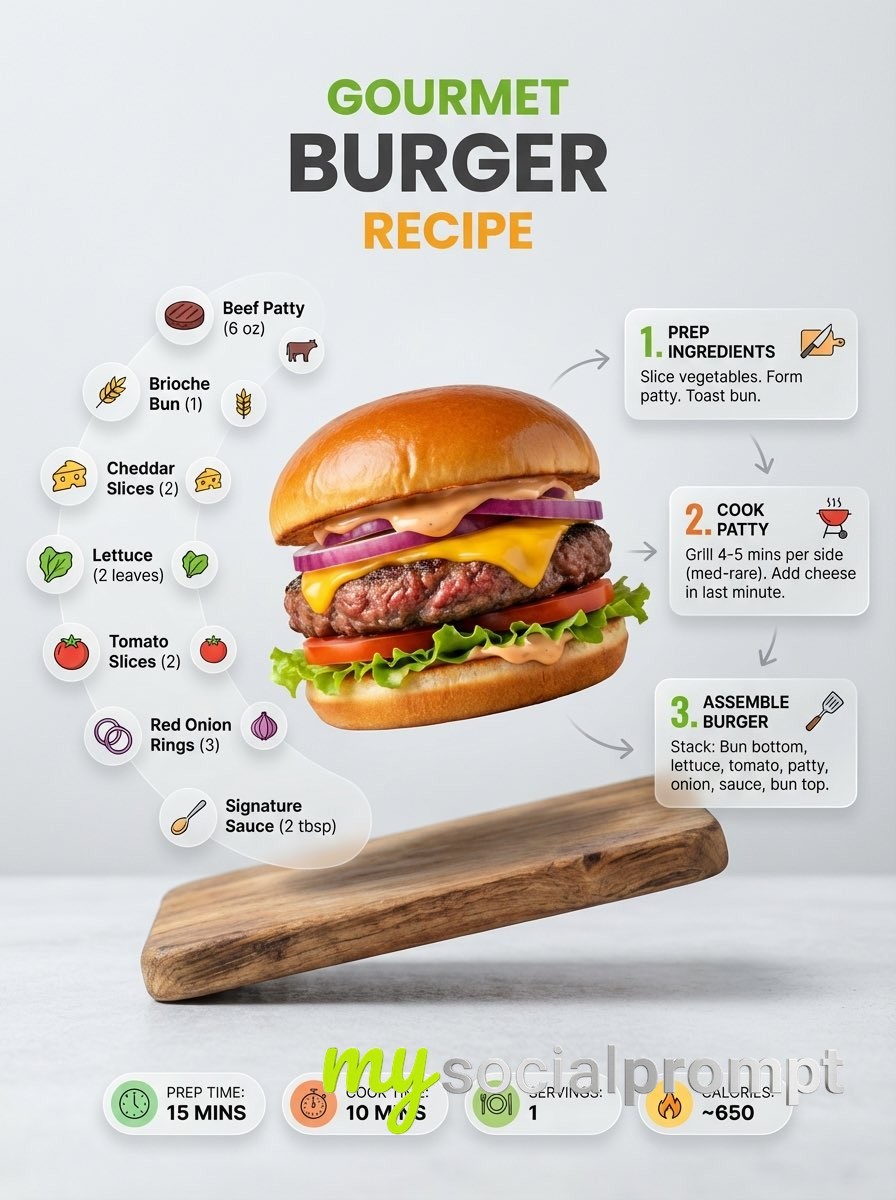 nanobanana prompt: Modern Recipe Infographic with Dynamic Editorial Layout