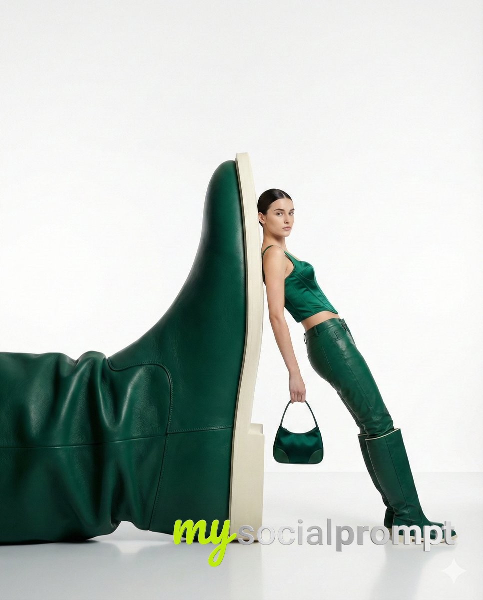 nanobanana prompt: High-Fashion Editorial with Minimalist Surrealism
