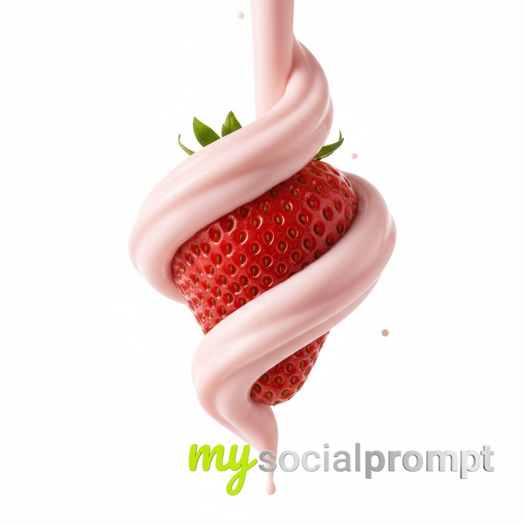 nanobanana prompt: Photorealistic Blueberry Yogurt Flow in Minimalist Studio 2
