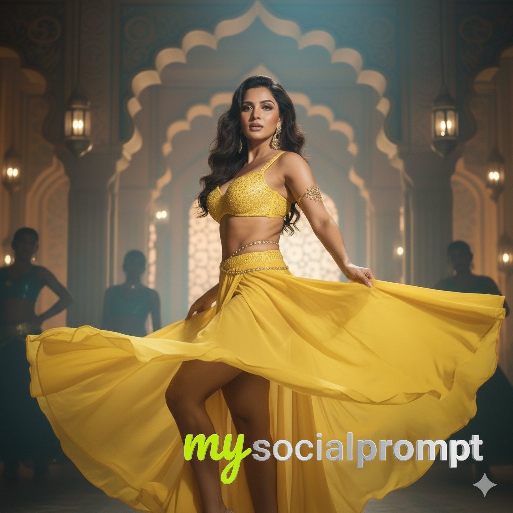 nanobanana prompt: Bollywood Glamour Portrait in Cinematic Golden Hour Lighting 2