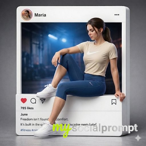 nanobanana prompt: Cinematic Social Media Frame with Photorealistic Athlete 2