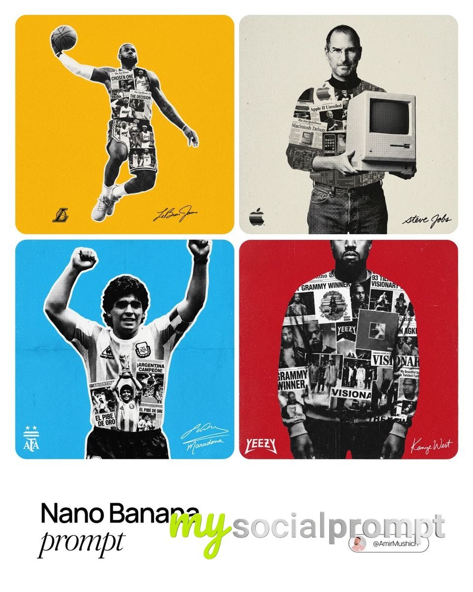 nanobanana prompt: Modern Vintage LeBron James Poster with Narrative Silhouette