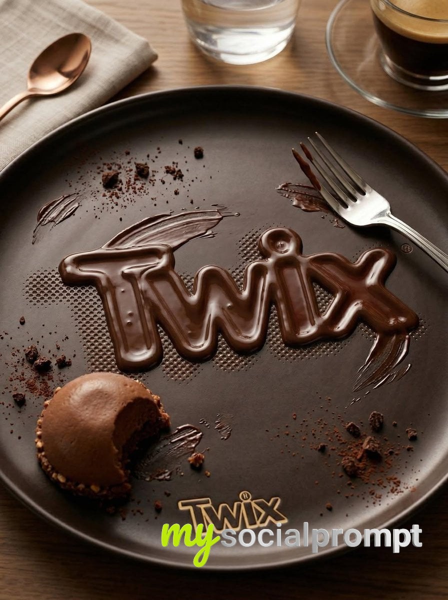 nanobanana prompt: Hyper-Realistic Dark Chocolate Logo Dessert with Luxury Branding 2