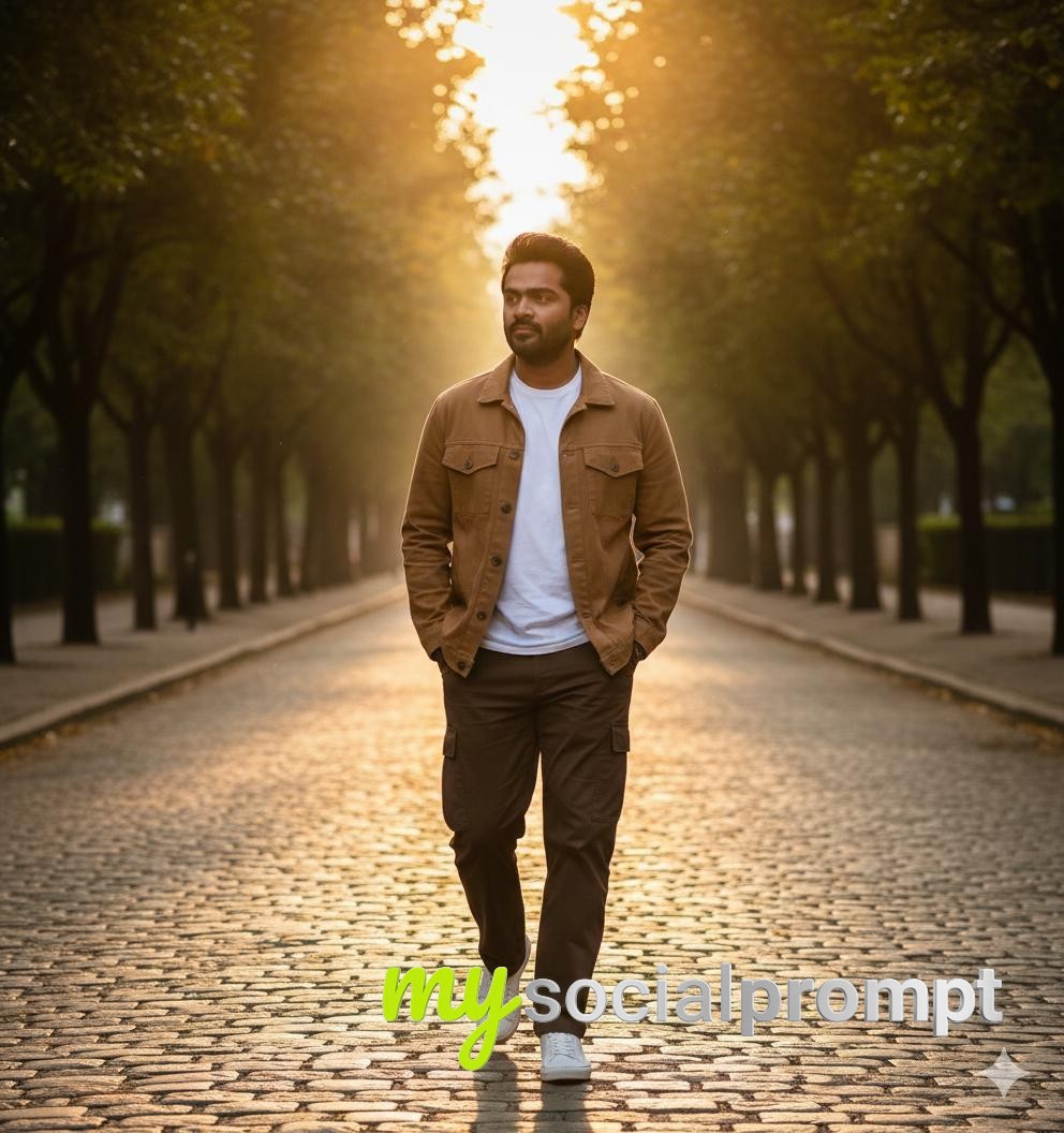 nanobanana prompt: Cinematic Golden-Hour Street Portrait with Backlighting 4