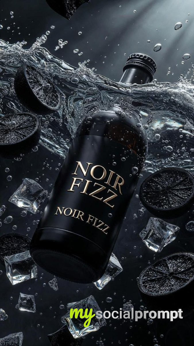nanobanana prompt: Cinematic Luxury Soda Ad with Hyper-realistic Glass & Volumetric Mist 3