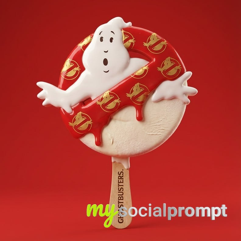 nanobanana prompt: Hyper-Realistic 3D Popsicle with Glossy Glaze and Gold Logo 4