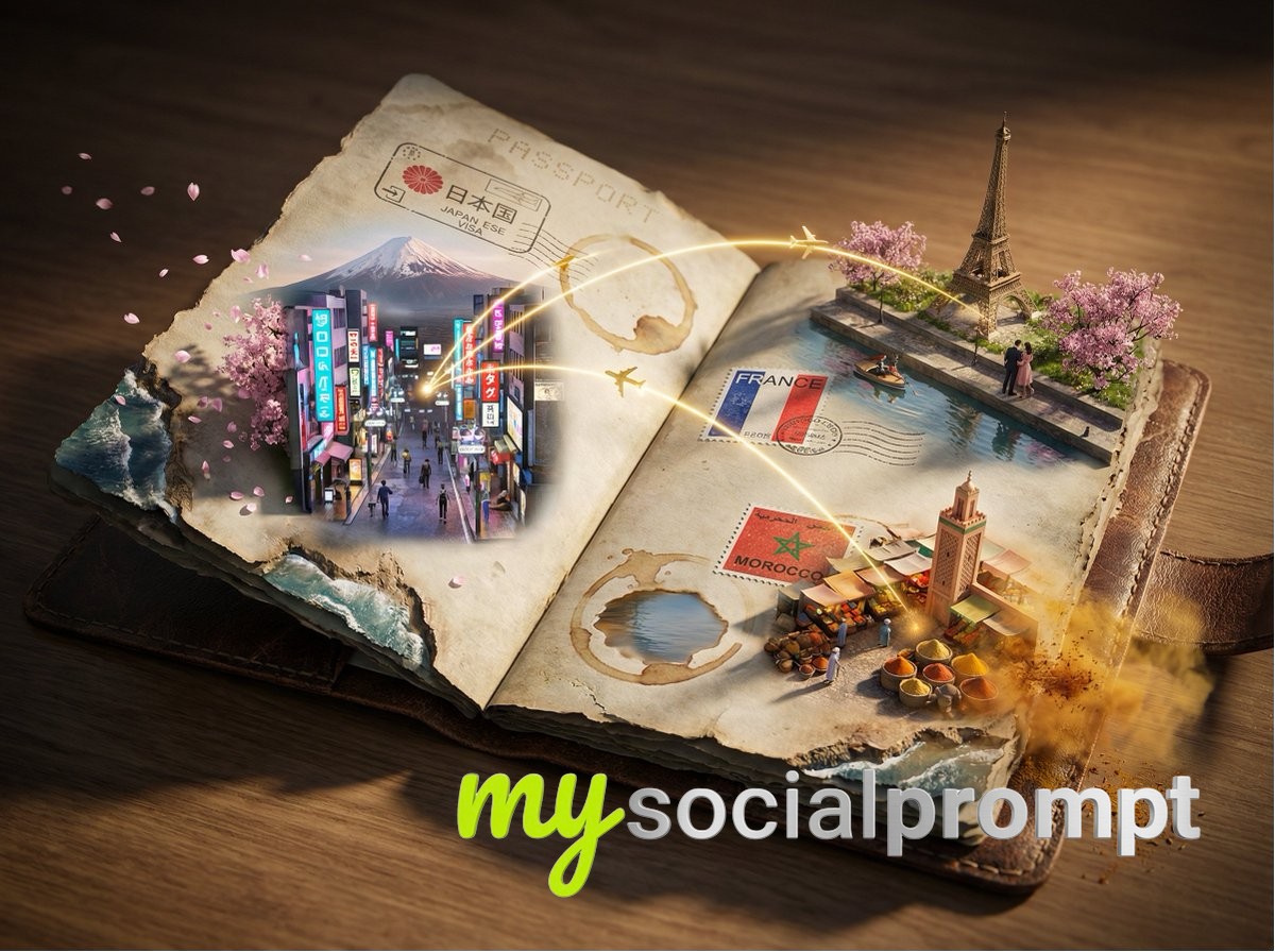 nanobanana prompt: Epic 3D Passport Scene with Cinematic Lighting and Hyper-realism