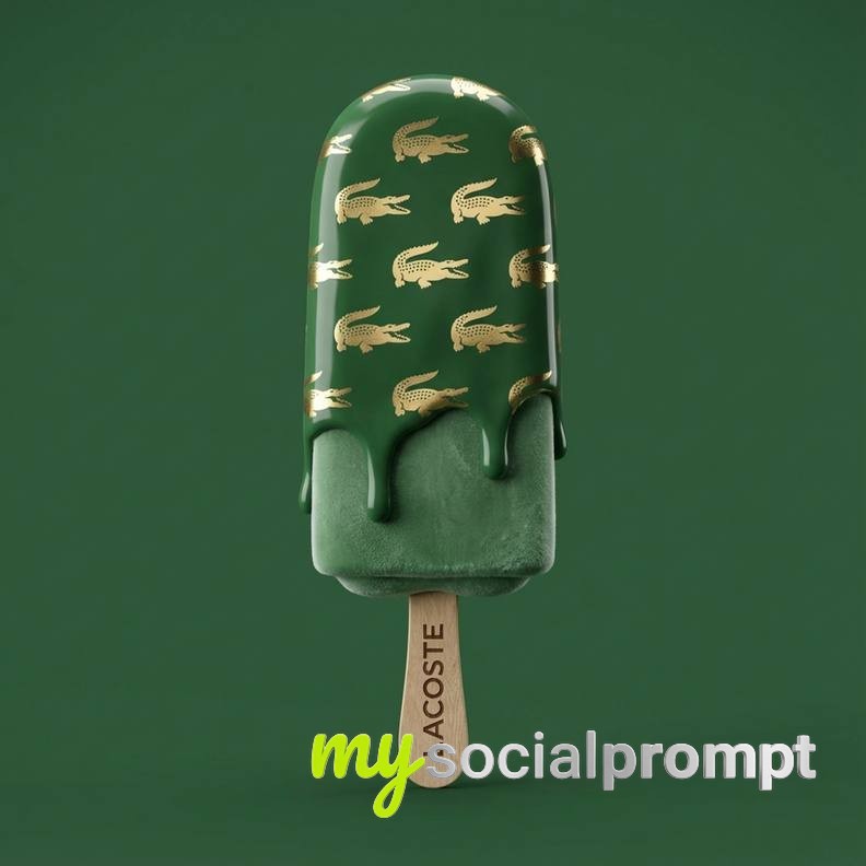nanobanana prompt: Hyper-realistic 3D Popsicle with Glossy Glaze & Matte Texture 2